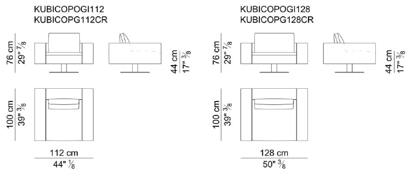 Кожаное вращающееся кресло с подлокотниками i 4 Mariani Kubico ARCH-00122105 - Вид №2