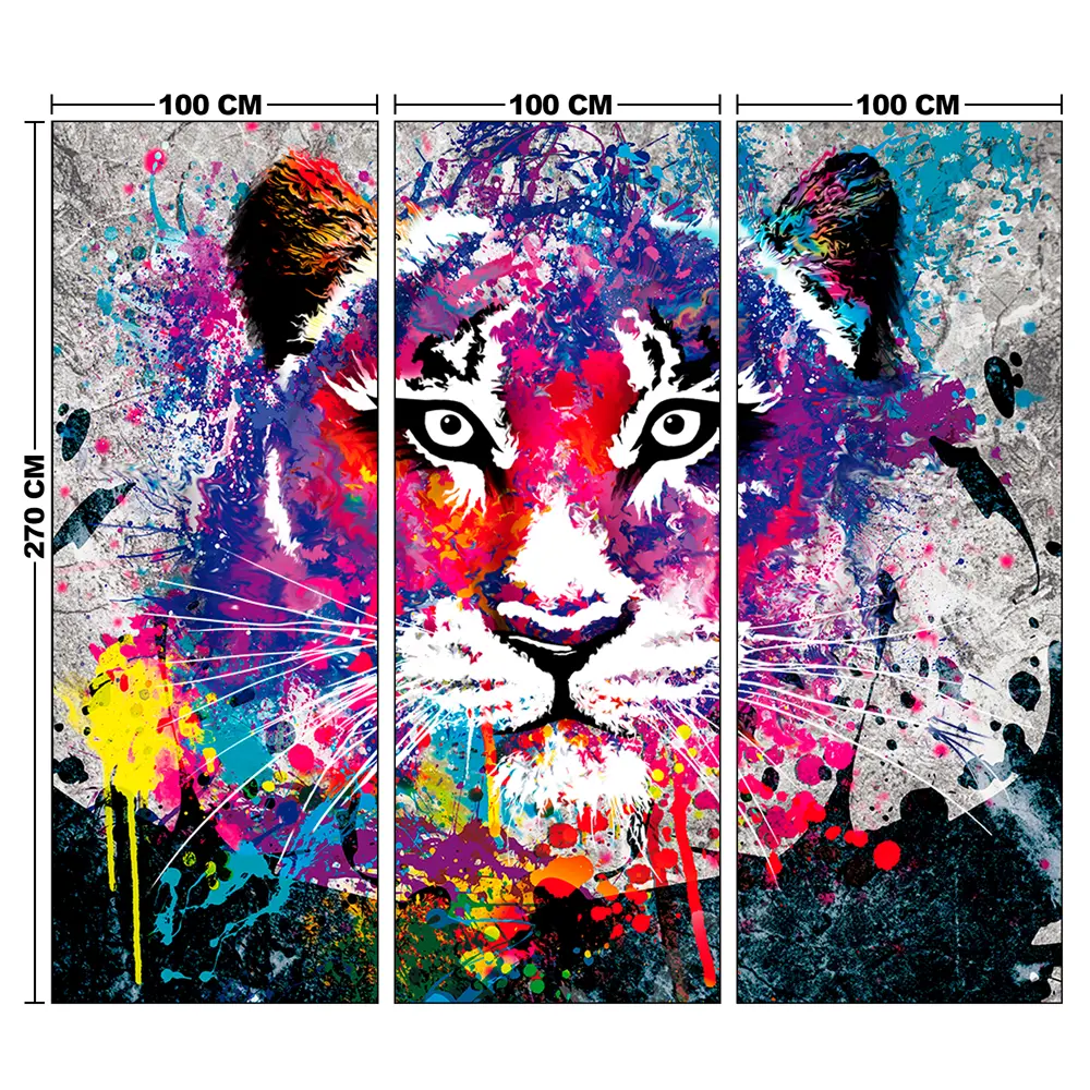 Фотообои Красочный тигр флизелиновые 300x270 см L13-811 FBRUSH 3D FLIZART STLM-2059225 - Вид №4