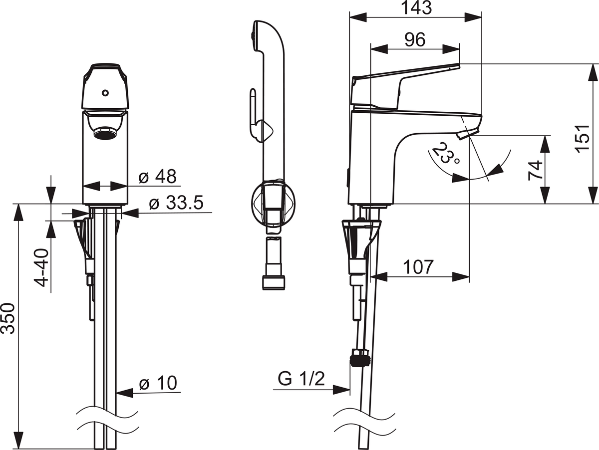 Oras 1812G Смеситель для умывальника 1812G Vega Хром  - Вид №1