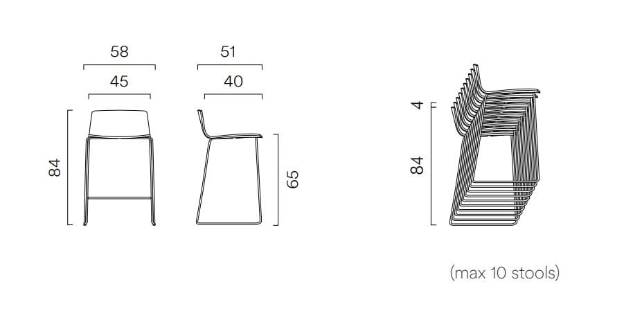 Высокий деревянный табурет с подставкой для ног FREZZA Yo ARCH-00093439 - Вид №4