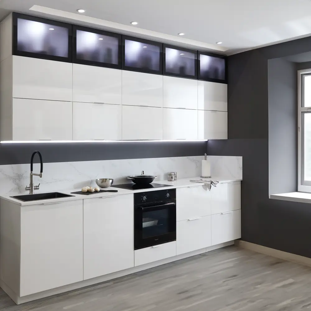 Фасад-витрина кухонного шкафа Вельск 79.7x38.1 см KONSENSA стекло цвет черный STLM-2093330 - Вид №11