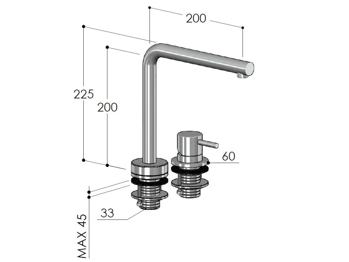 Смеситель для кухни из нержавеющей стали с поворотным изливом Fontealta Kitchen ARCH-00085931 - Вид №2