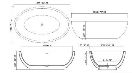 EMR0323 Bathroom Collection ванна Emerald Tub Dimasi 46712 - Вид №1