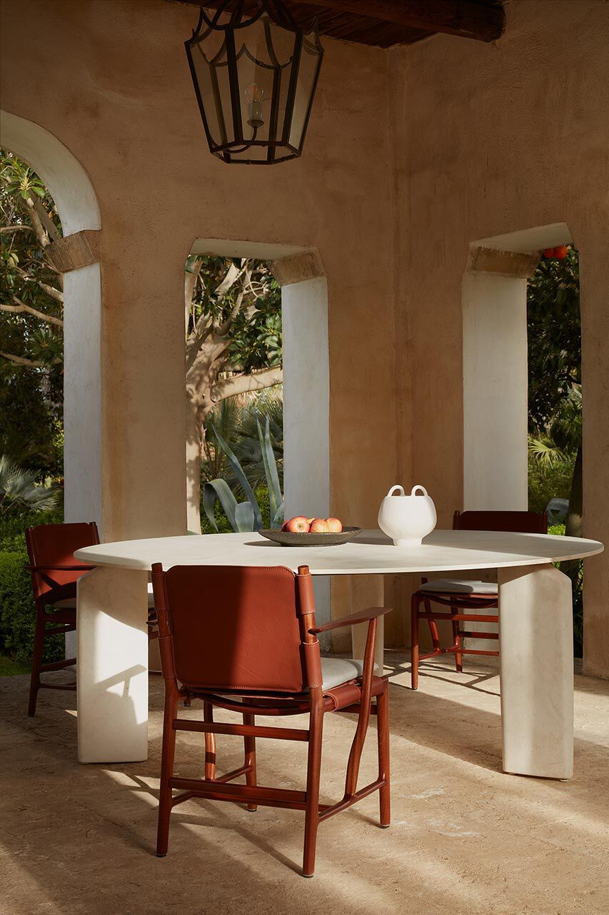 Арабский мраморный круглый садовый стол Exteta 10th ARCH-00137996 - Вид №4