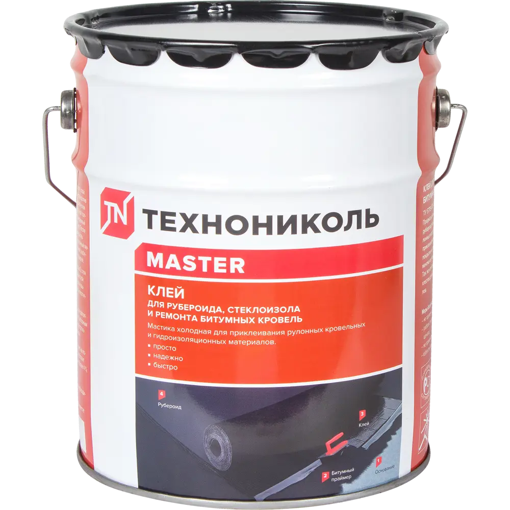 Мастика ТЕХНОНИКОЛЬ Master для кровельных материалов 10 кг 14196315 Master клей STLM-1016424
