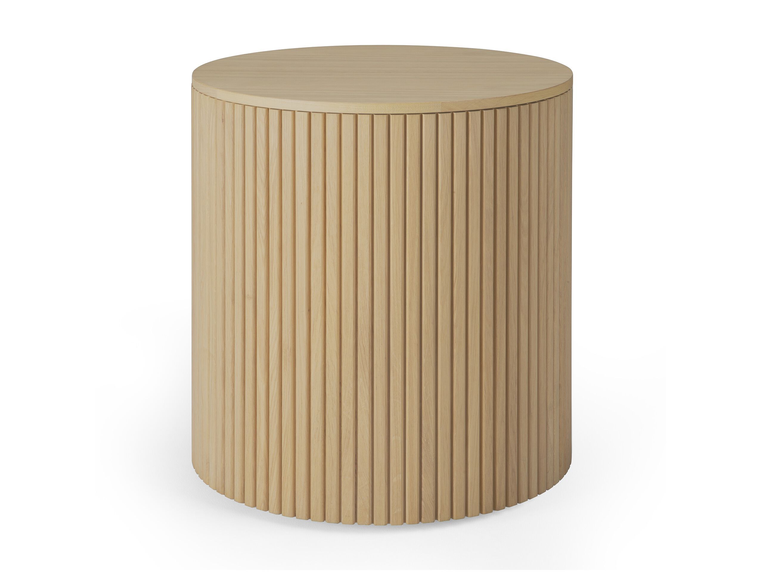 Высокий круглый журнальный столик из дуба с отсеком для хранения Ethnicraft Roller Max ARCH-00131168