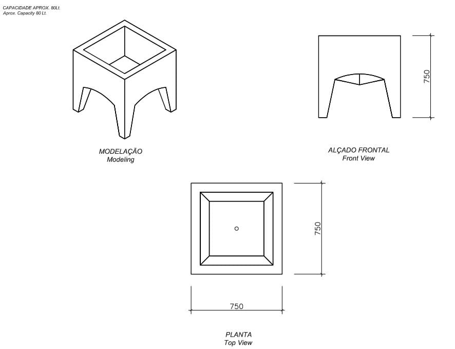Бетонная квадратная плантатор amop Lord ARCH-00056385 - Вид №2