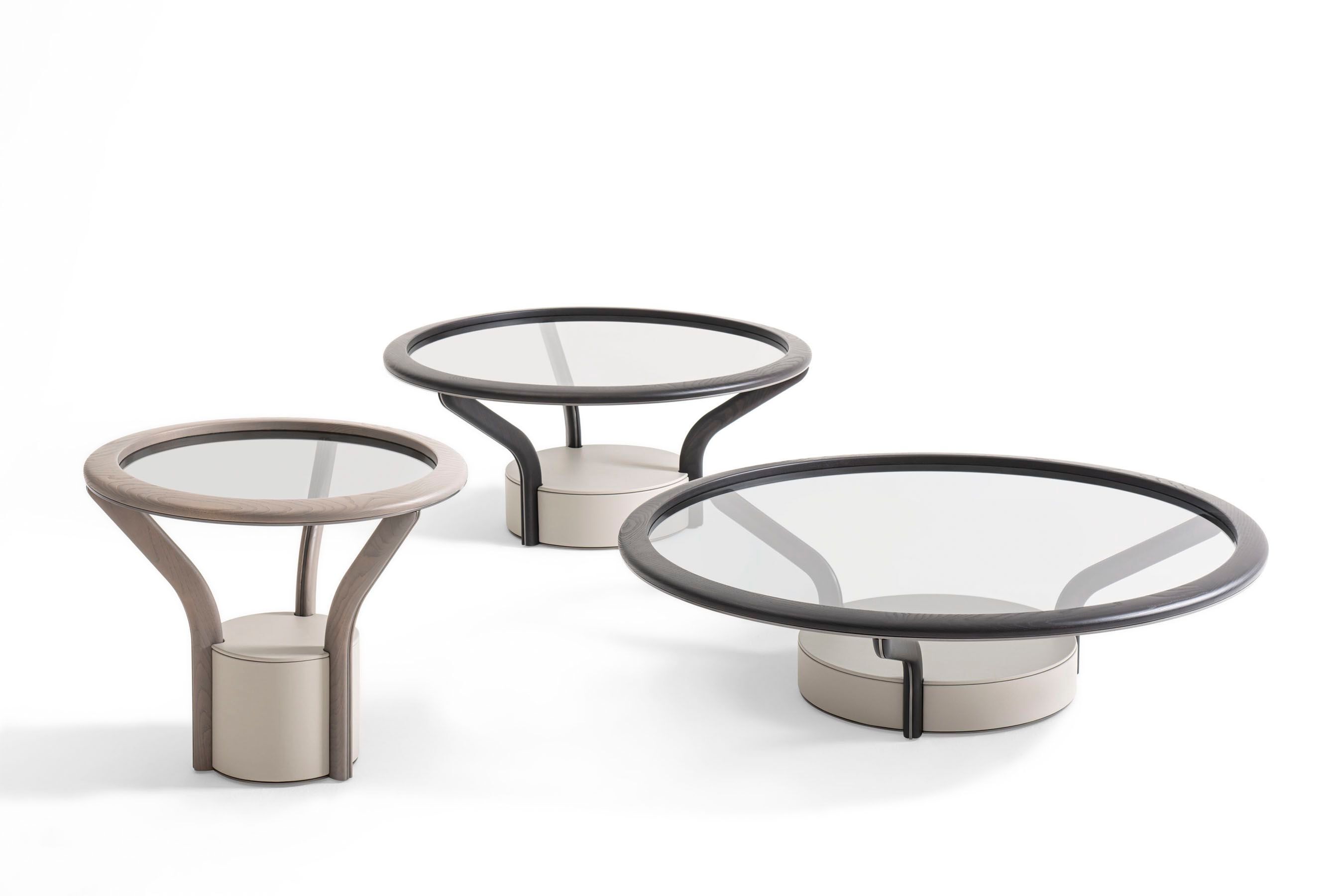 Круглый деревянный и стеклянный журнальный столик Giorgetti CHANTERELLE ARCH-00028351 - Вид №1