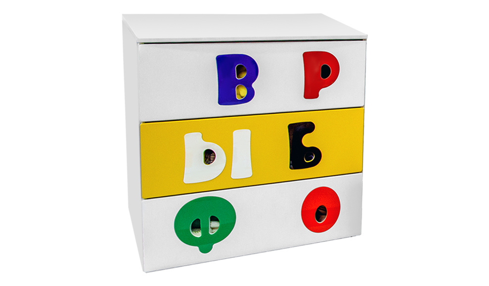 Комод детский с 3 ящиками "Абвгдейка" МАНДАРИН АБВГДЕЙКА 178609 Белый Santreyd  - Вид №2