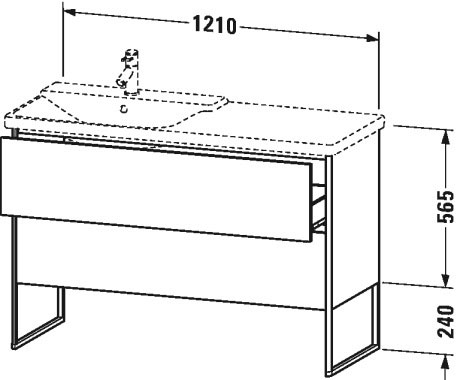 XS446604949 XSquare Тумбочка напольная Графит матовый, декор Duravit - Вид №1