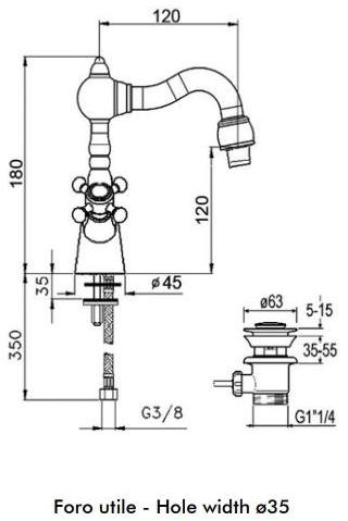 GUGLIELMI Смеситель для биде с аэратором Classica Fccl54552 - Вид №1