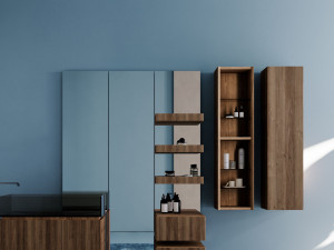 Деревянный шкаф для ванной комнаты