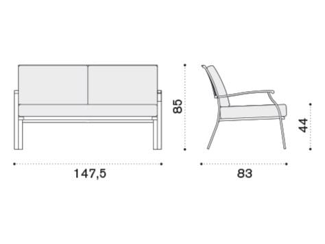 2-местный оцинкованный стальной садовый диван Ethimo эликсир ARCH-00140913 - Вид №5