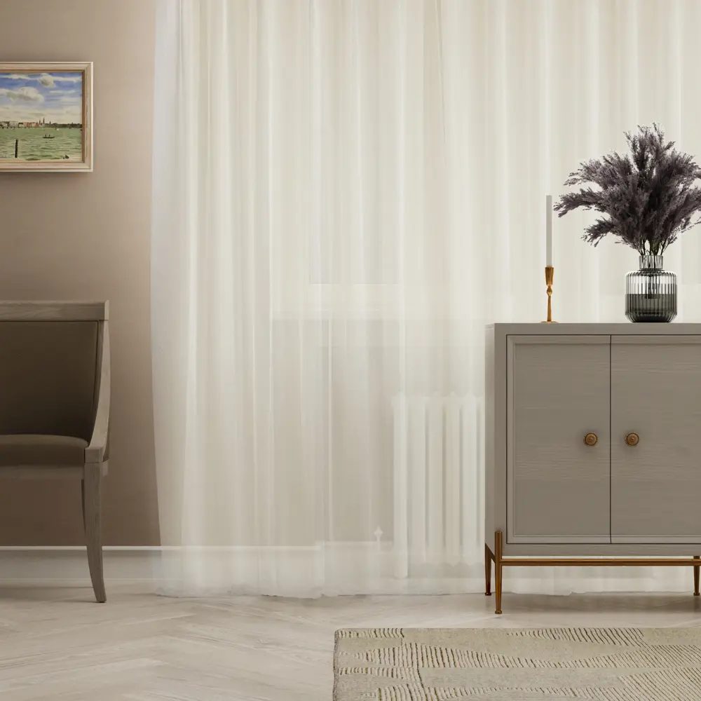 Тюль на ленте Cremelle 250x260 см цвет бежевый WITERRA STLM-2032523