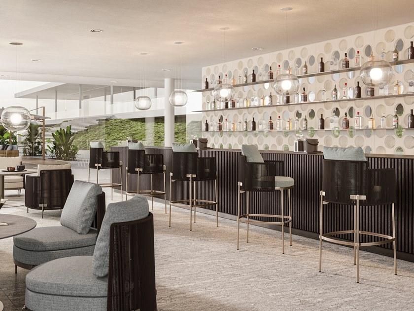 Minotti Высокий табурет с подставкой для ног Tape cord outdoor sun-id-1416343 - Вид №2