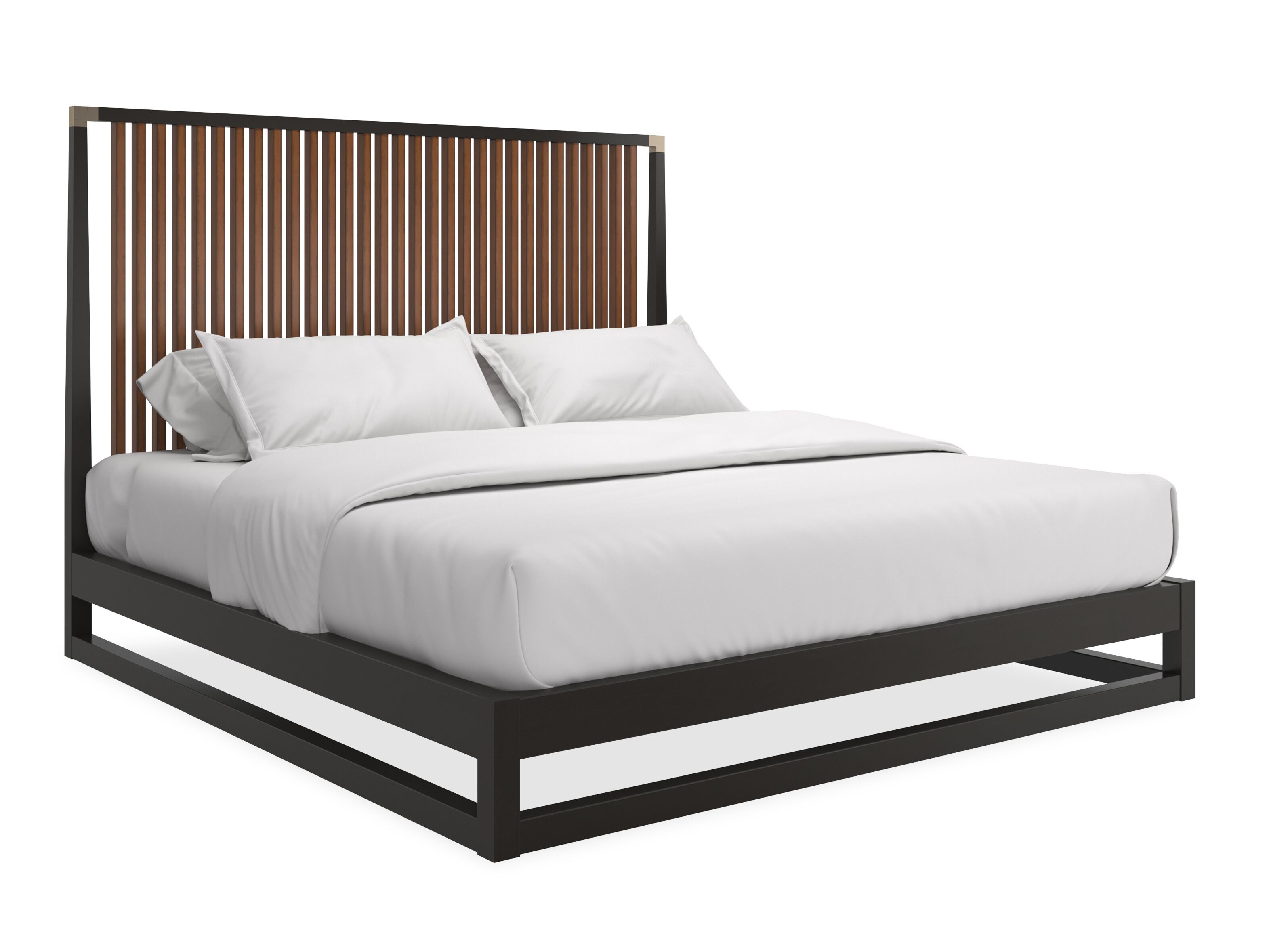 Деревянная кровать размера "king-size" с высоким изголовьем Caracole PINSTRIPE SLATTED ARCH-00128344 - Вид №5