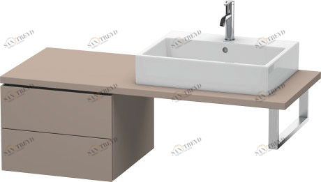 LC583704343 Шкафчик для консоли L-Cube #LC5837 520 x 547 мм Базальт матовый, декор Duravit