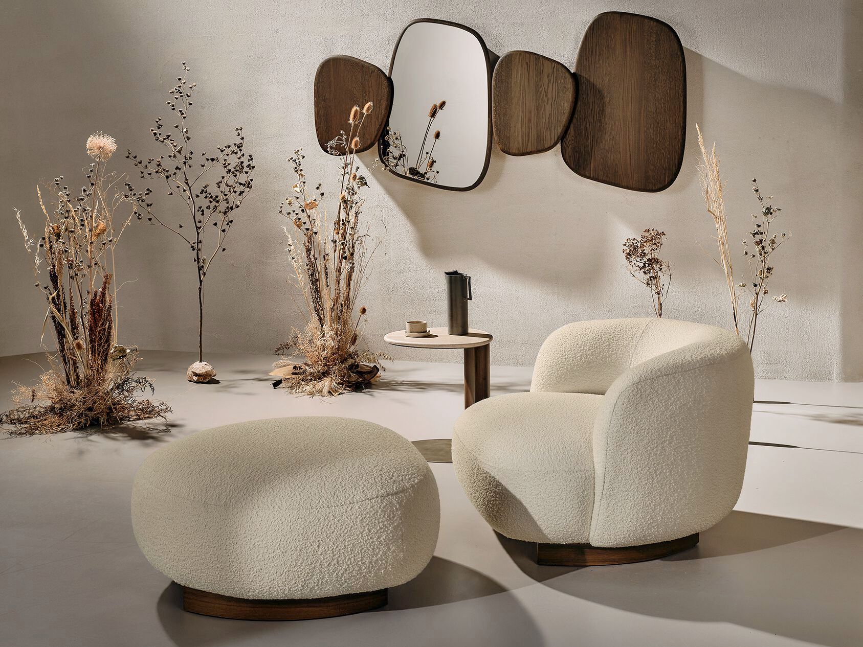 Круглый пуф из ткани Naturedesign Home ARCH-00138767 - Вид №1