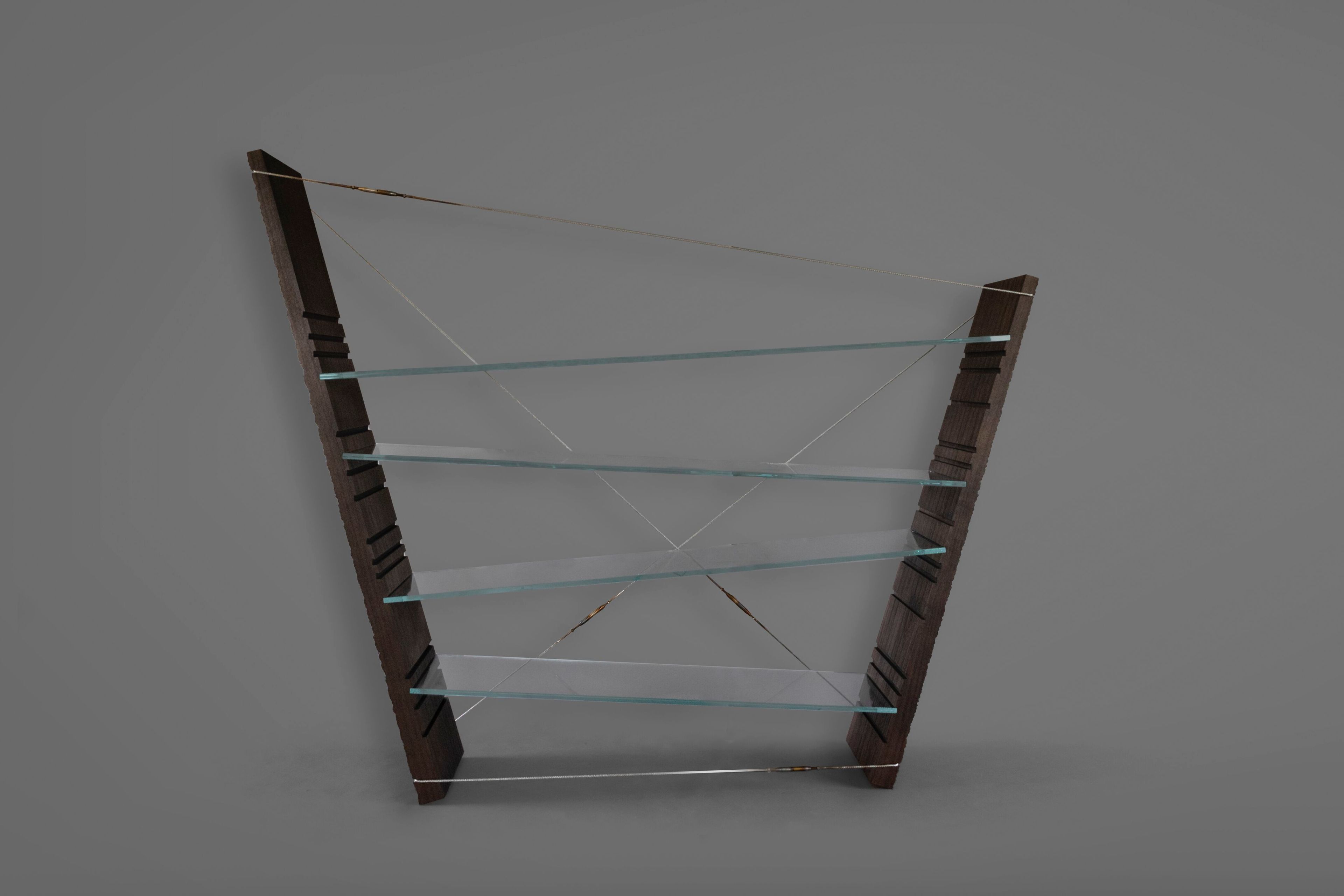 Самонесущая деревянная и стеклянная полка alcarol Geomorphic 2023 ARCH-00049065 - Вид №2