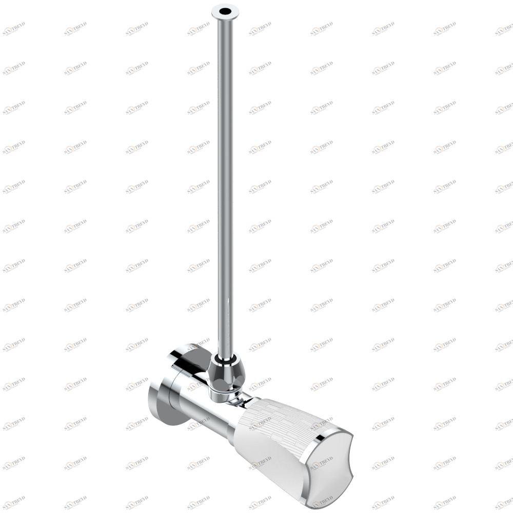 U2D-181/S Кран запорный 1/2" стильный регулируемый с 30 cм трубкой Thg-paris Infini с белым фарфором Хром U2D-181/S CAT.A