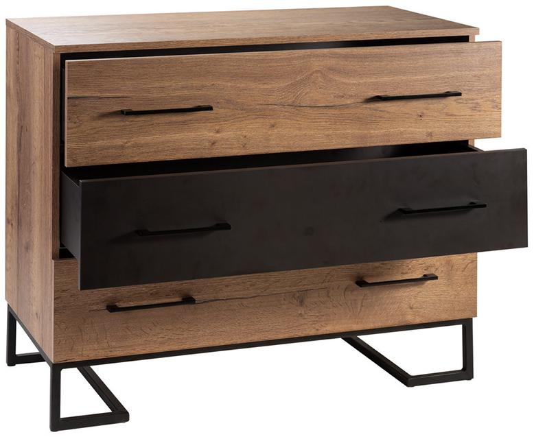 1722 Комод с 3 ящиками Loft Дуб табак/Графит R-HOME 4009295h_Табак - Вид №1