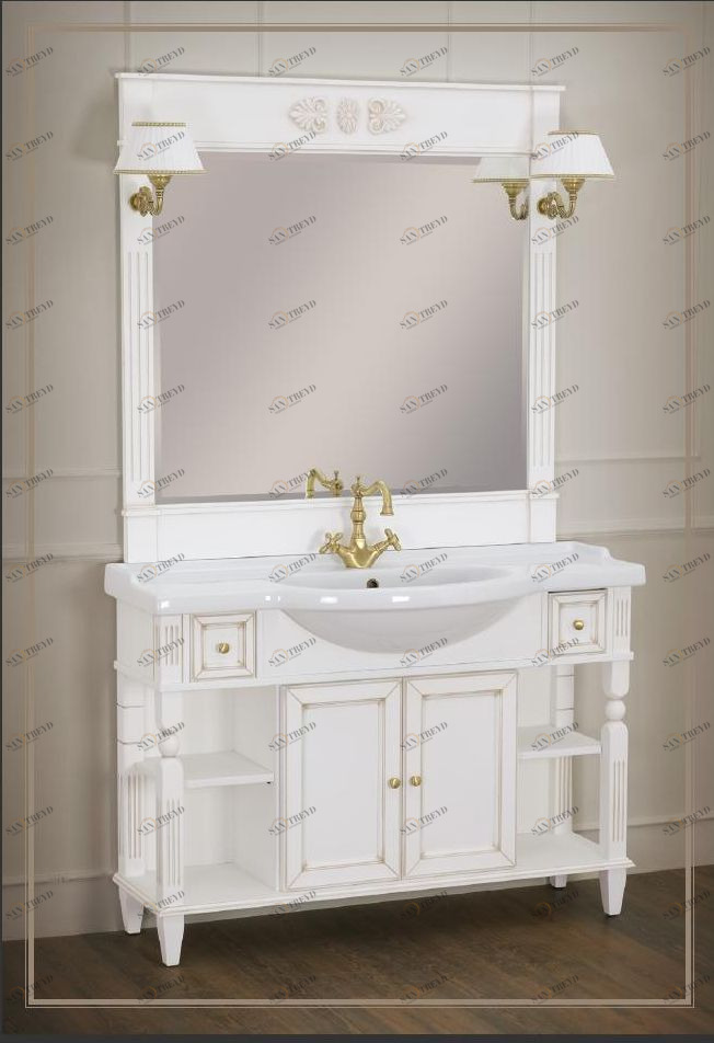 Комплект мебели MIGLIORE Kantri 120 см эмаль белая, патина орех sun-id-686003