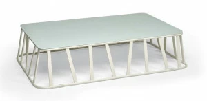 Roberti Низкий прямоугольный садовый стол из алюминия и стекла Hamptons graphics