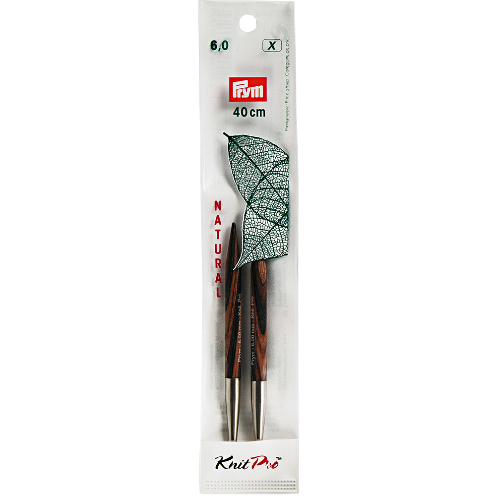 223356 Спицы PRYM съемные короткие береза d 6.0 мм 8.7 см для комбинир. с леской 40 см PRYM Natural