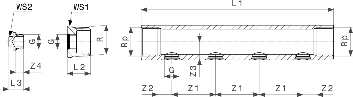 411 350 *) Модель 2736 Трубопроводные системы  Pexfit Pro  Коллекторы Santreyd  - Вид №3