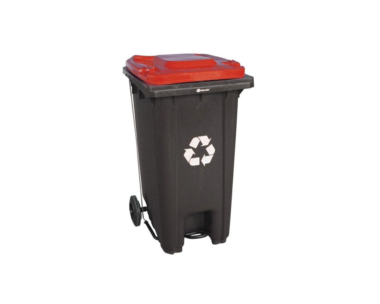 KJS412 Мусорный бак СЕРЫЙ, на колесах, с педальным управлением, 120 л, без крышки Merida  - Вид №3