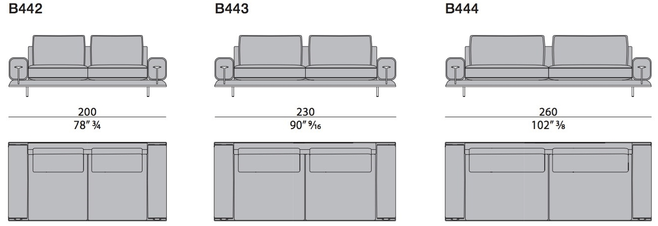 Turri Кожаный диван Blues B442/b443/b444 - Вид №2