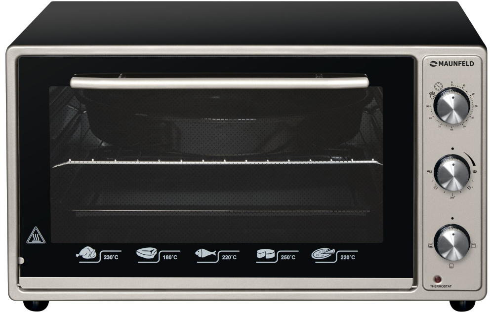 CEMOB.363.S1 Мини-печь / электрическая мини-печь, 50см, 1300 вт, механический программатор, решетка для гриля, прямоугольный противень, круглый противень , нержавеющая сталь Maunfeld Santreyd 