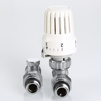 VT.046.NER.04 Комплект терморегулируюшего оборудования для радиатора прямой с переходом на «евроконус» Valtec 1/2 x 3/4" («евроконус»)  - Вид №2