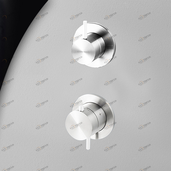 Термостат для душа глянцевая сталь с белой ручкой Toki Radomonte TER52L TER52LCIL11