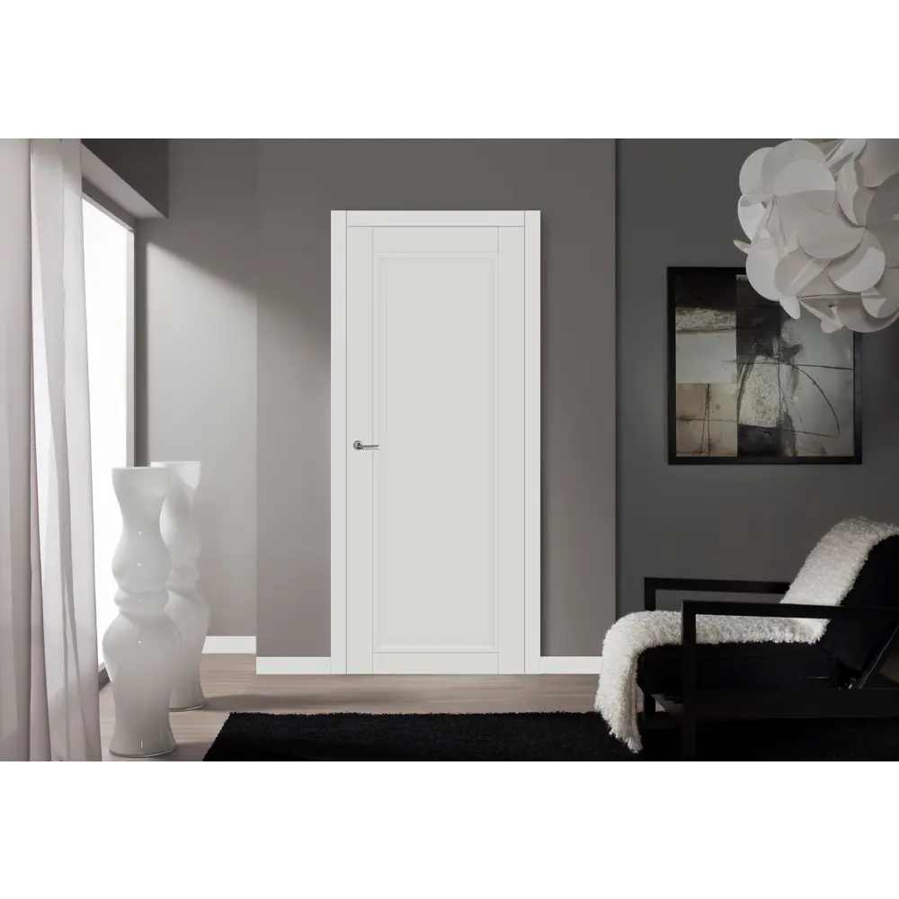 Комплект двери Нобиле глухая 70x200 см полипропилен белый без доборов МАРИО РИОЛИ STLM-2043517 - Вид №1