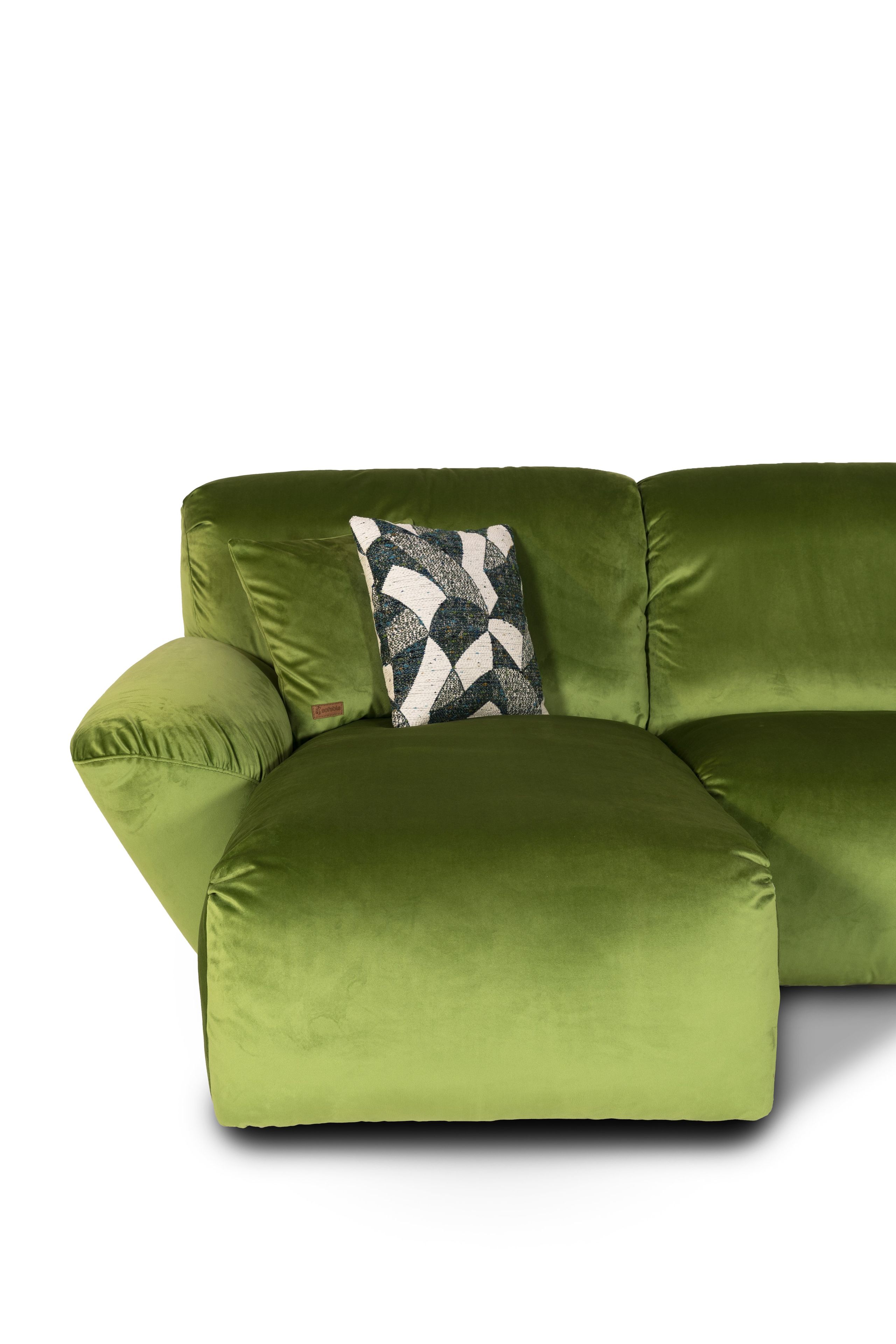 Бархатный диван с полуостровом Mantellassi 1926 Beluga ARCH-00092709 - Вид №4