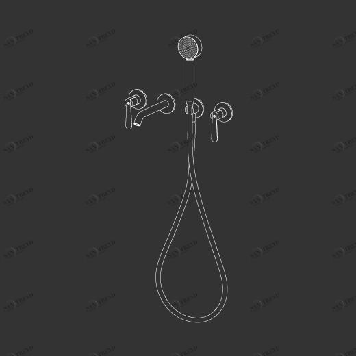 Настенные 2 смесителей, установленные для ванной с носиком и круглый душ рука диаметр 70 мм  LTZ49 CEADESIGN 