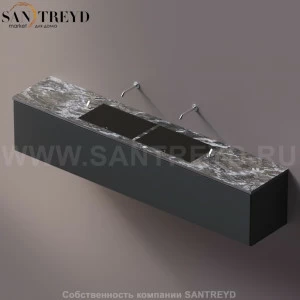AELLM0CC22426KD Подвесная раковина настенная прямоугольная Agape Ell серая