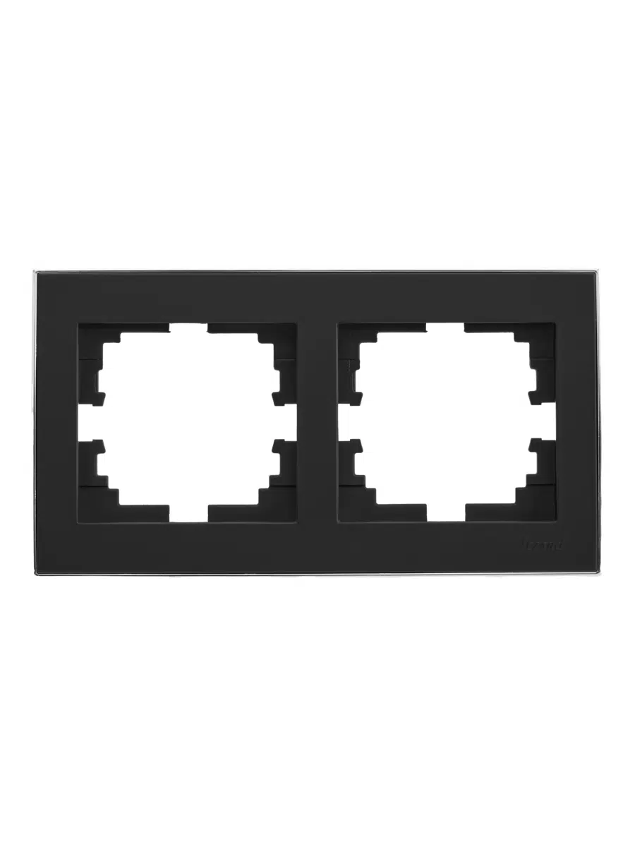 RAIN Рамка двойная горизонтальная с боковой белой вставкой черный LEZARD 703-4225-147