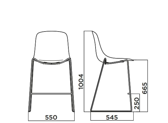 Высокий табурет из полипропилена Infiniti Pure Loop Mono ARCH-00000338 - Вид №4