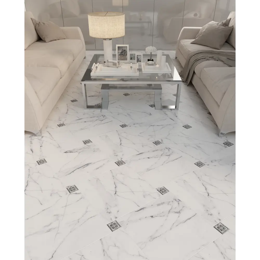 Керамогранит Бьянка Carrara 45х45 см 1.42 м2 цвет белый LB CERAMICS STLM-2098727 - Вид №6