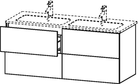 LC625901818 L-Cube Тумбочка подвесная Белый матовый, декор Duravit - Вид №1
