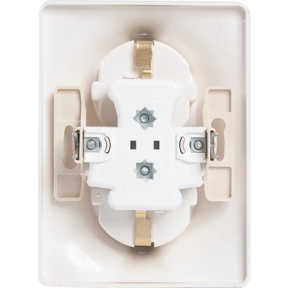 Розетка двойная встраиваемая Schneider Electric Glossa с заземлением цвет платина SYSTEME ELECTRIC STLM-2005119 - Вид №3
