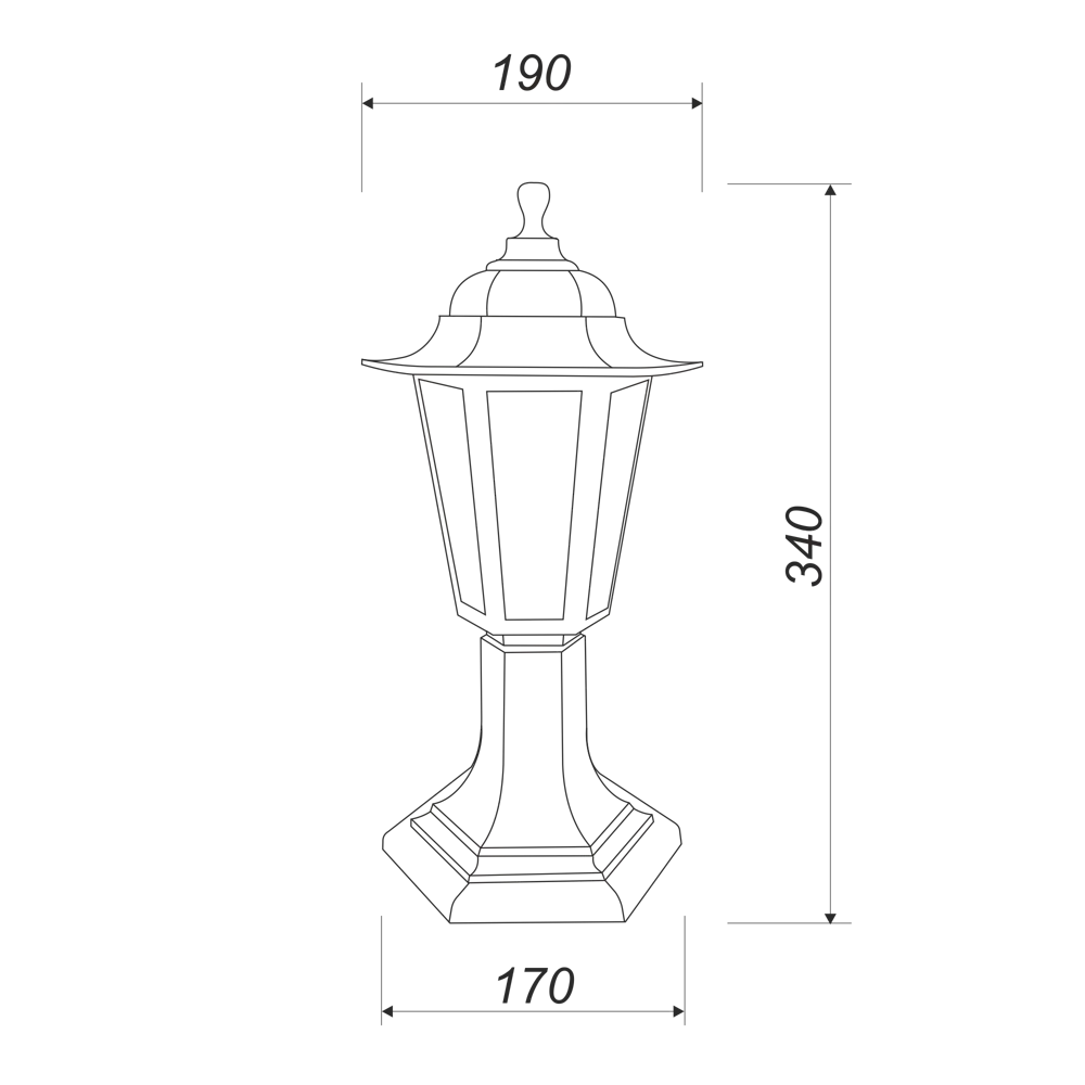 Фонарный столб уличный Apeyron малый 34 см цвет чёрный STLM-2200865 - Вид №9