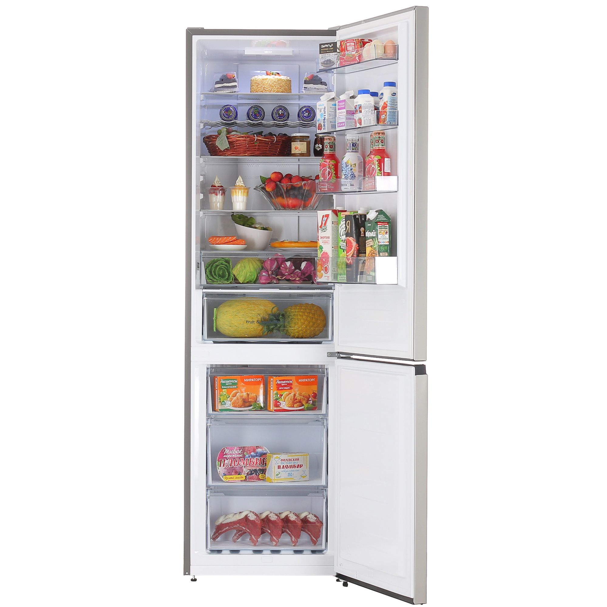 9063231 Холодильник с морозильником   Hisense RB434N4BC2 серебристый STDN-0011915 - Вид №5