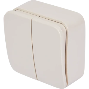 Выключатель накладной Schneider Electric Blanca 10 Ас 2 клавиши цвет бежевый 86724498 STLM-2134123