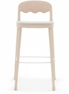 Billiani Высокий деревянный табурет с мягким сиденьем Frisée 255