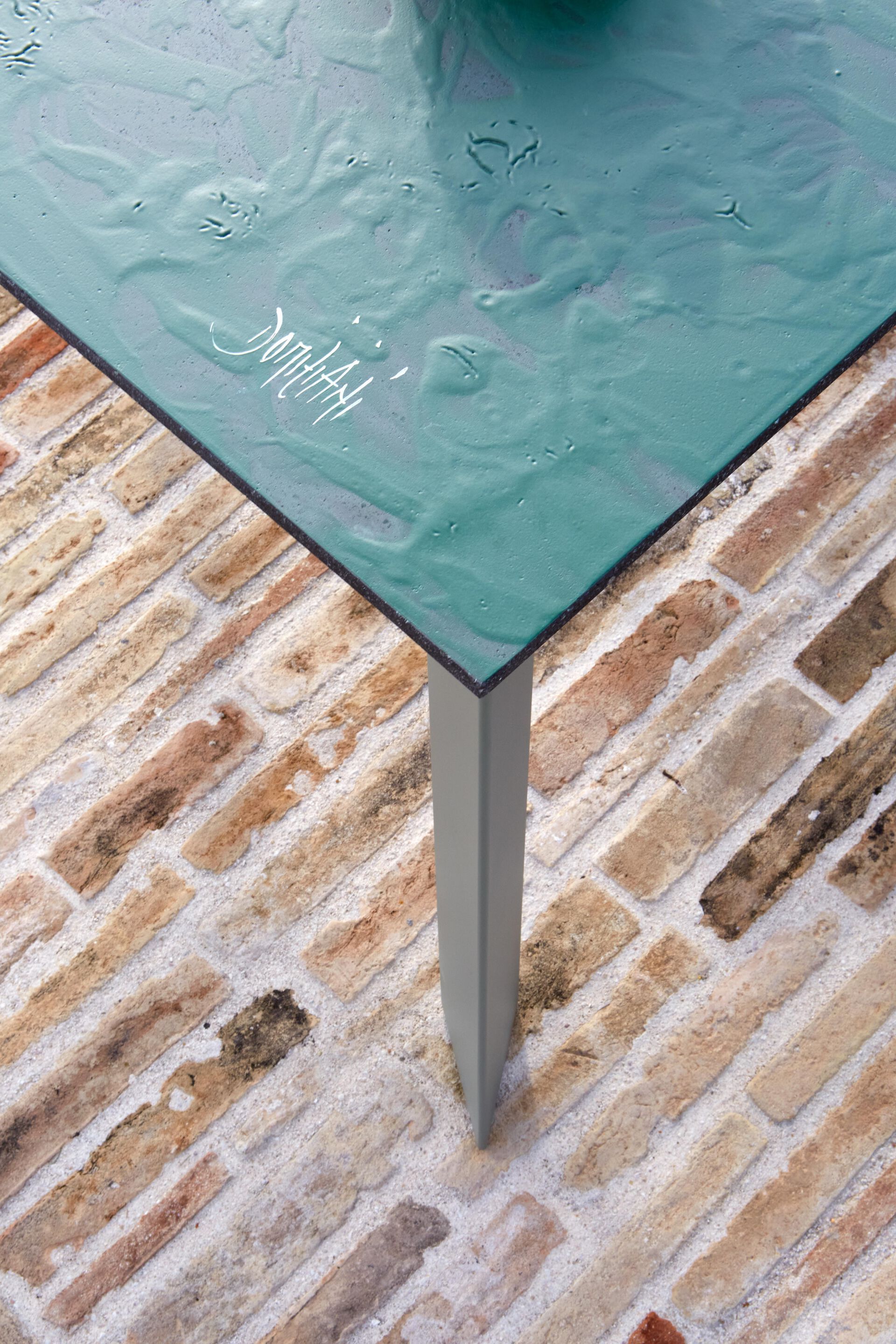 Выдвижной стол из майоликовой лавы и нержавеющей стали DOMIZIANI современный ARCH-00132487 - Вид №6