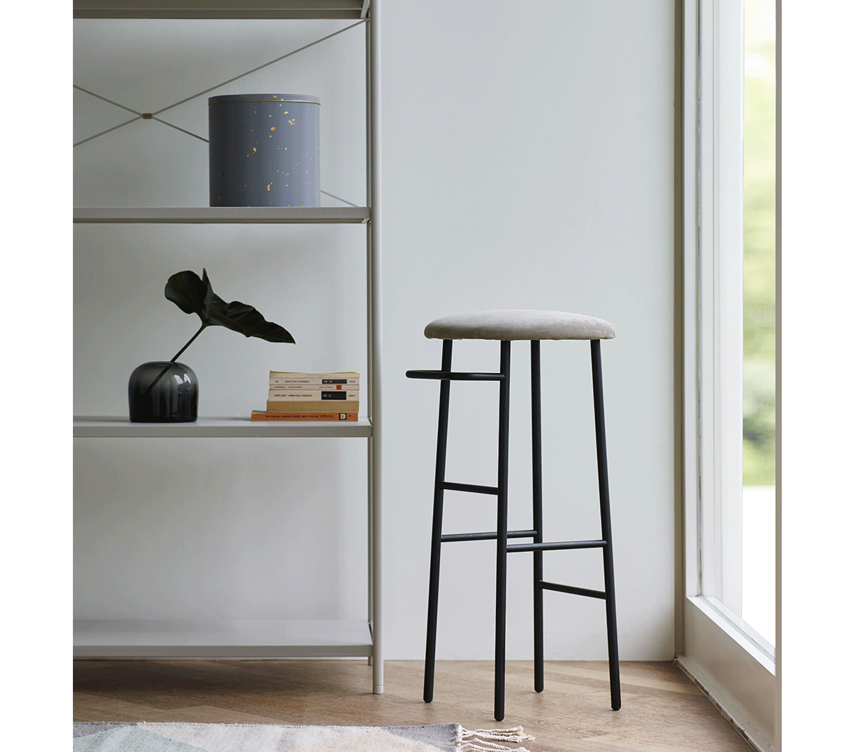 Ex.T Hang Высокий табурет с обивкой из нубука EXHANGTALLSEP Stand - Вид №2