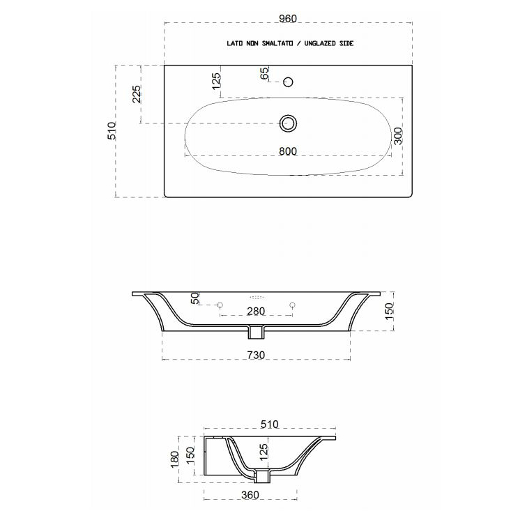 43330 Встроенная раковина под столешницу овальная Ceramica Hidra FLAT - Вид №10